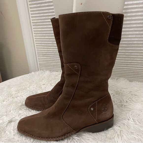 TIMBERLAND COMFORIA BROWN MIDCALF SUEDE ZIP BOOTS , size 7.5 M - Picture 5 of 9